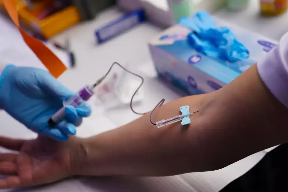 This is an image of someone having blood work done.